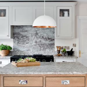 Ambrosia Satinato Kitchen Worktops, supplied by Landford Stone, Wiltshire.