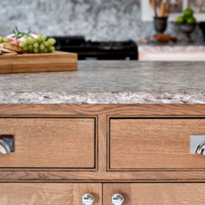 Ambrosia Satinato Kitchen Worktops, supplied by Landford Stone, Wiltshire.