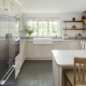 Teltos Ardenno Grey Kitchen. Installed by Chris Chapman LTD. Stone materials supplied by Landford Stone, Wiltshire.