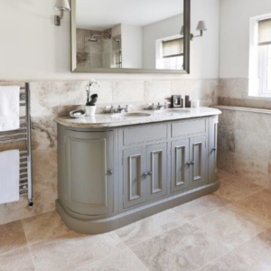 Jura Blue Grey Limestone Bathroom. Supplied by Landford Stone, Wiltshire.