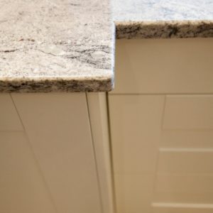 Kinawa White Granite Kitchen Worktops. Supplied by Landford Stone, Wiltshire.