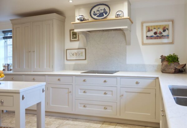 Carrara Natural Quartz Kitchen. Landford Stone, Wiltshire.