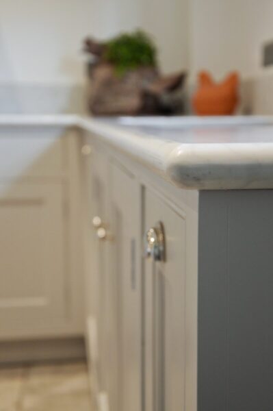 Original English Kitchens Design. Quartz. Landford Stone, Wiltshire.