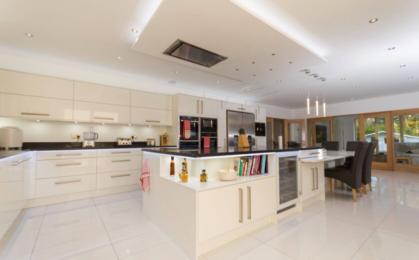 TELTOS Nero Stardust Kitchen Worktops. Landford Stone, Wiltshire. Installed by Select Interiors Southern Ltd.