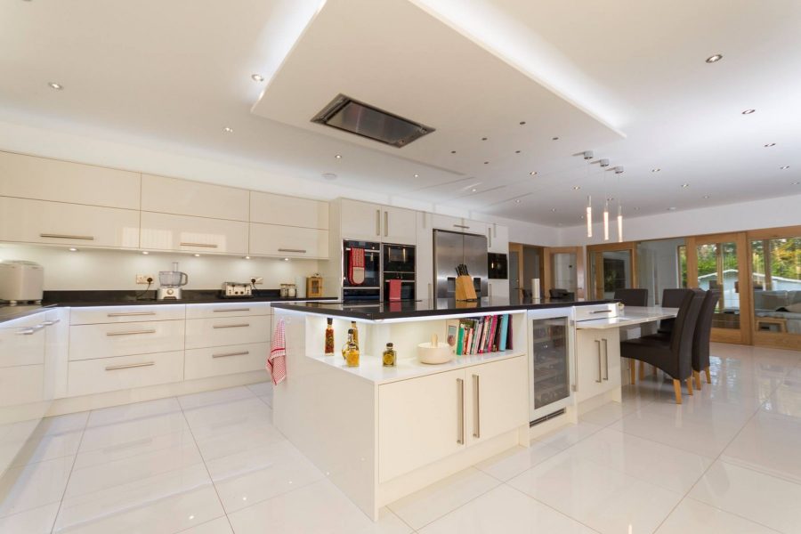 TELTOS Nero Stardust Kitchen Worktops. Landford Stone, Wiltshire. Installed by Select Interiors Southern Ltd.