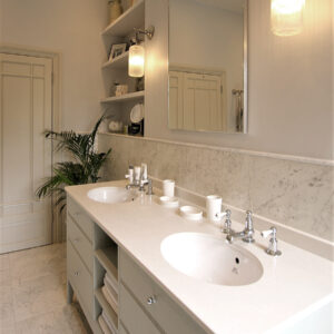 close up of bathroom vanity top