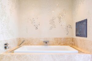 CREMA MARFIL HONED MARBLE BATHROOM