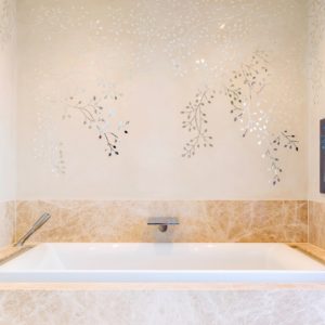 Crema Marfil Honed Marble Bathroom. Supplied by Landford Stone, Wiltshire.