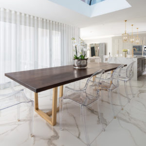 wide angle view of kitchen table